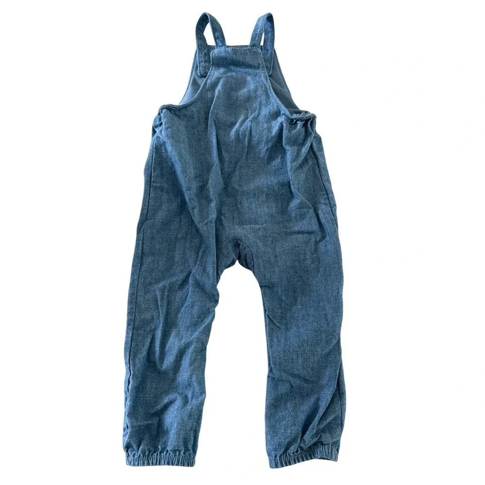 Baby 18-24 Months Blue Denim Paddington Bear Dungarees & White Cotton Jumper